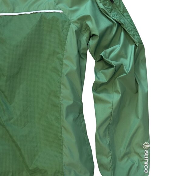 Sunice Green Weather Golf Jacket Size M Lightweight Reflective Trim Windbreaker - Picture 4 of 9